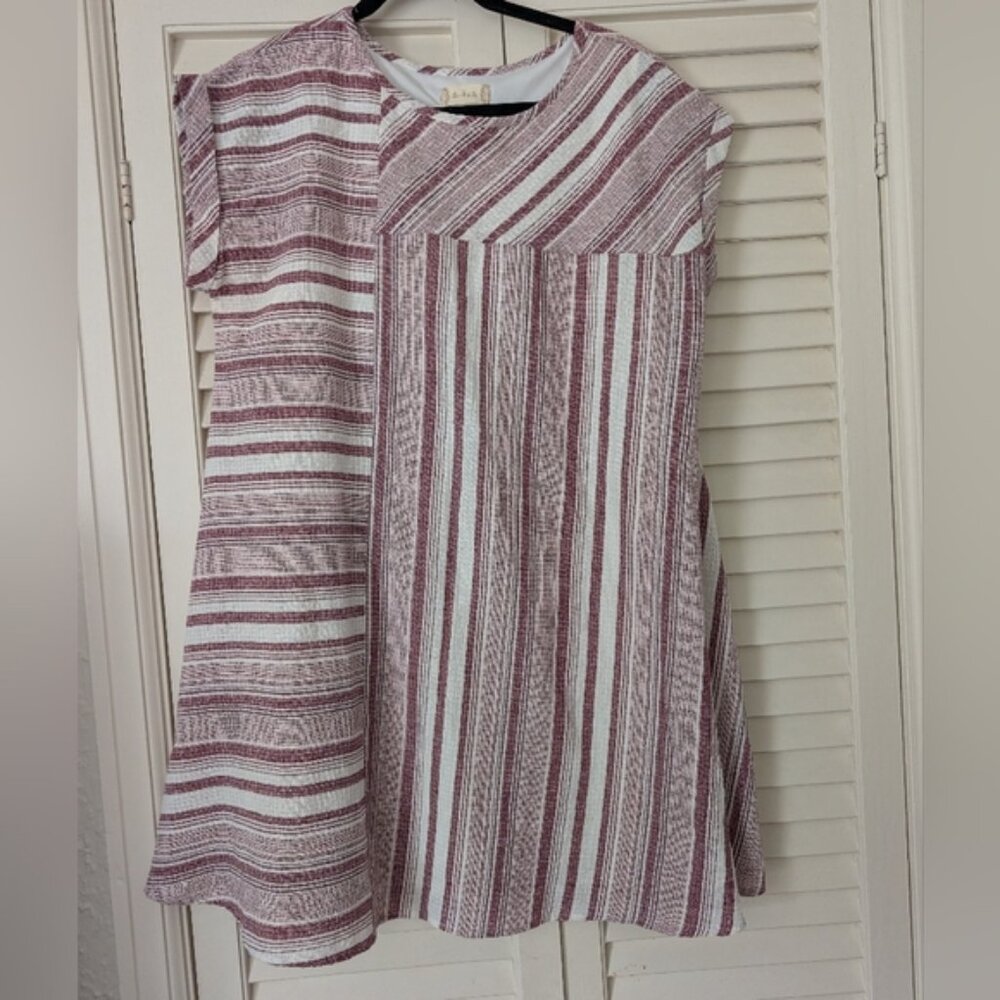 Altar'd State  Red and White Striped Mini Dress